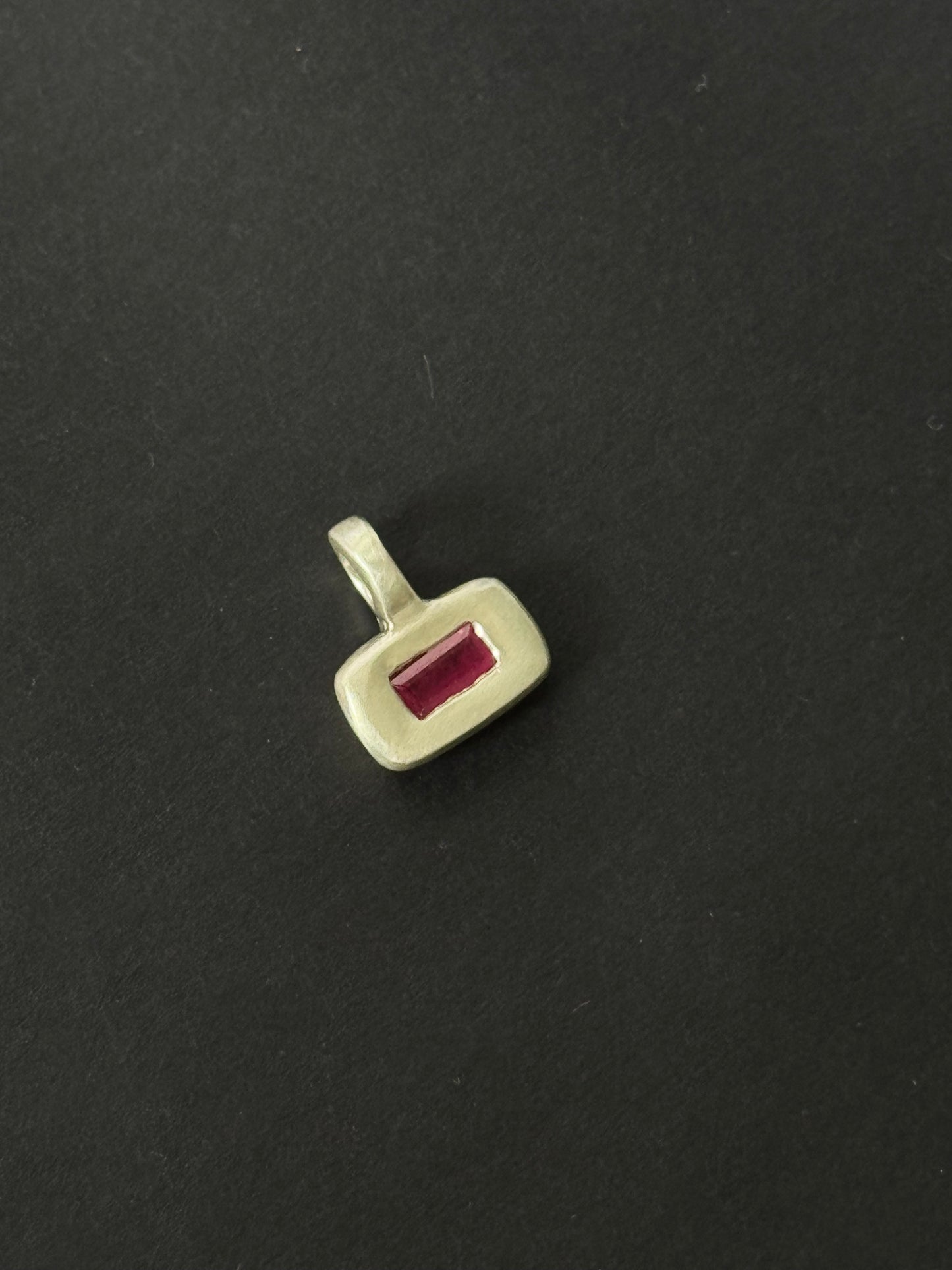 Natural Ruby Pillow Pendant