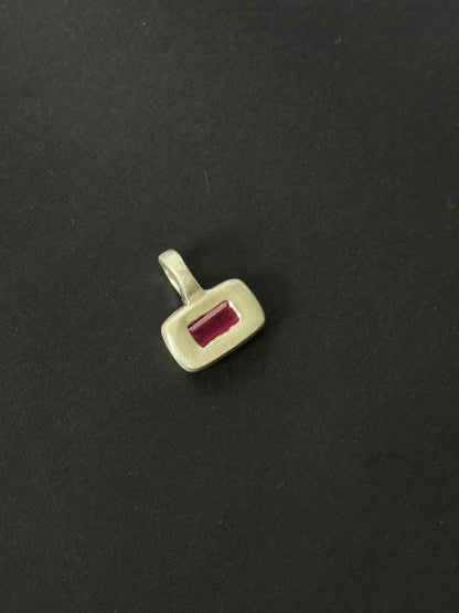 Ruby Pillow Pendant Necklace