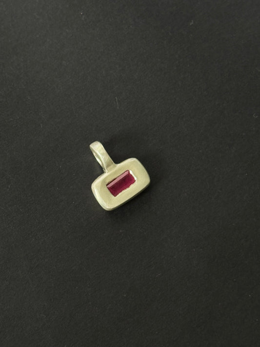 Natural Ruby Pillow Pendant