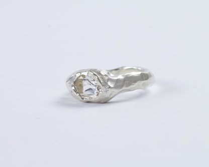 White Topaz In The Rough Ring