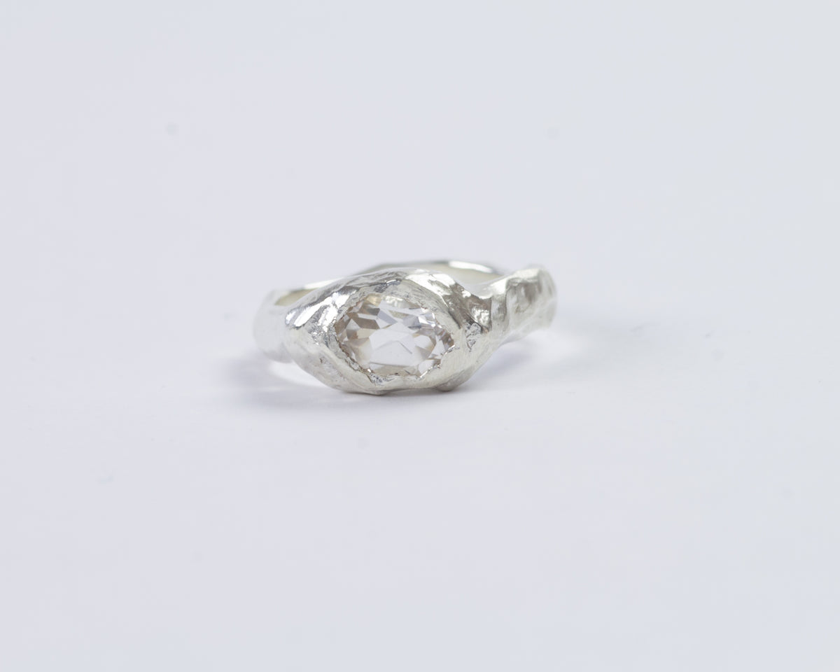 White Topaz In The Rough Ring