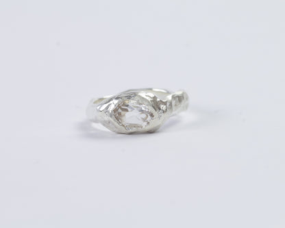 White Topaz In The Rough Ring