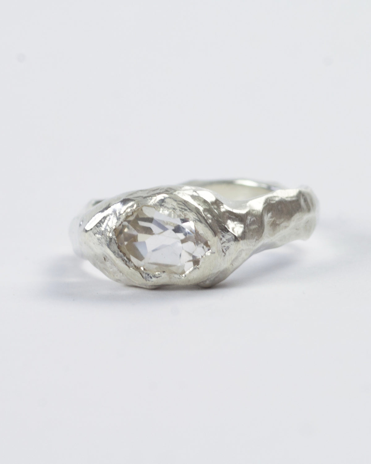 White Topaz In The Rough Ring