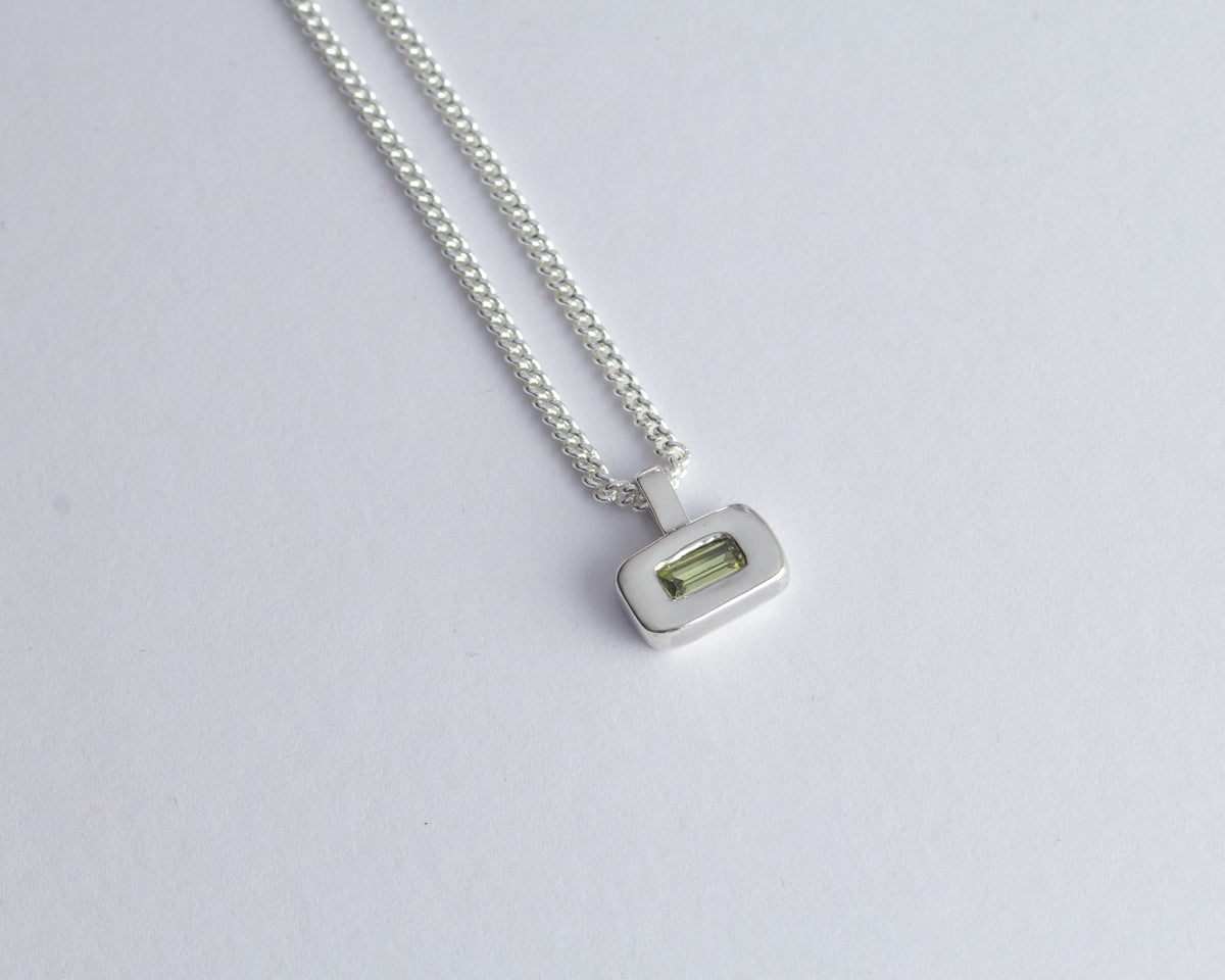 Green Pillow Pendant Necklace