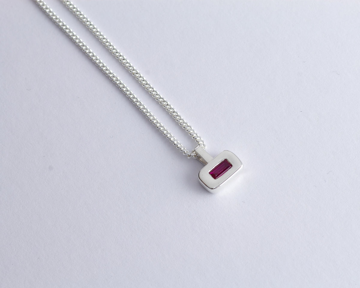 Ruby Pillow Pendant Necklace